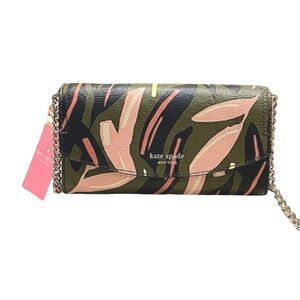 NEW Kate Spade Eva Green and Pink Patterned Crossbody